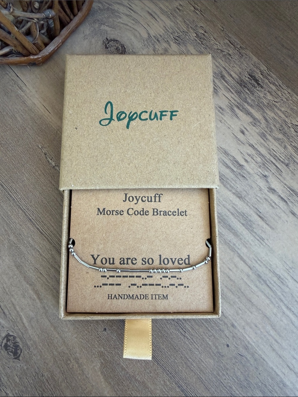 Joycuff Silver Morse Code "You Are So Loved" Bracelet